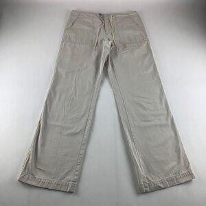 Old Navy Light Tan Canvas Just Below Waist Wide Leg Surplus Chino Pant 8